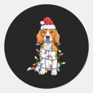 Adesivo Papais noeis de Beagle Árvore de Natal Luzes de N