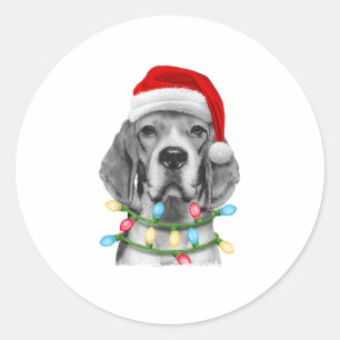 Adesivo Papais noeis de Beagle Árvore de Natal Luzes Xmas
