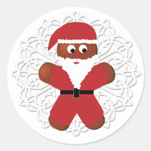 Adesivo Papais noeis de Biscoito de Pão de Natal Doily