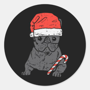 Adesivo Papais noeis de Buldogue Francês Cachorro de Natal