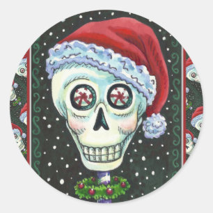 Adesivo PAPAIS NOEIS DE CABEÇA DO morto, CHRISTMAS SKELETO