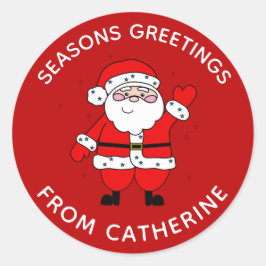 Adesivo Papais noeis de Cartoon Bonitos Natal Vermelho