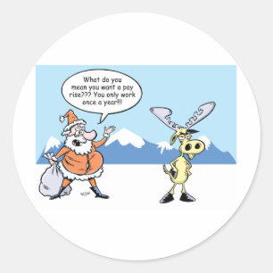 Adesivo Papais noeis de Cartoon de Natal e Reindeer em Gre