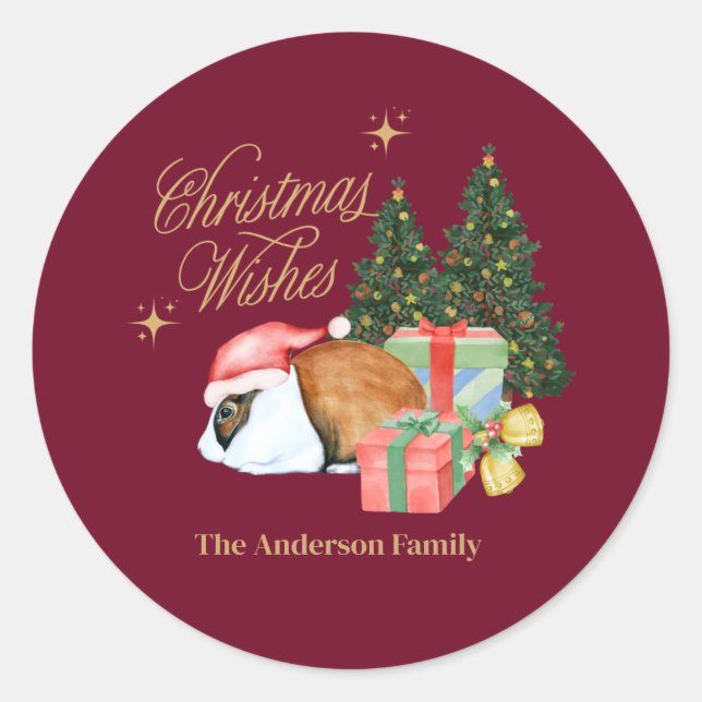 Adesivo papais noeis de coelhos com árvore de natal (Frente)