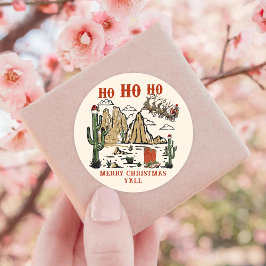 Adesivo Papais noeis de cowboy ocidentais Feliz Natal Y