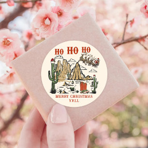 Adesivo Papais noeis de cowboy ocidentais Feliz Natal Y