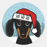Papais noeis de Dachshund Pretos e Tan Personaliza