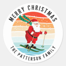 Papais noeis de Esqui Sunset de Natal Retroativos 