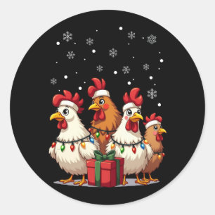 Adesivo Papais noeis de frango à luz do Natal Engraçados