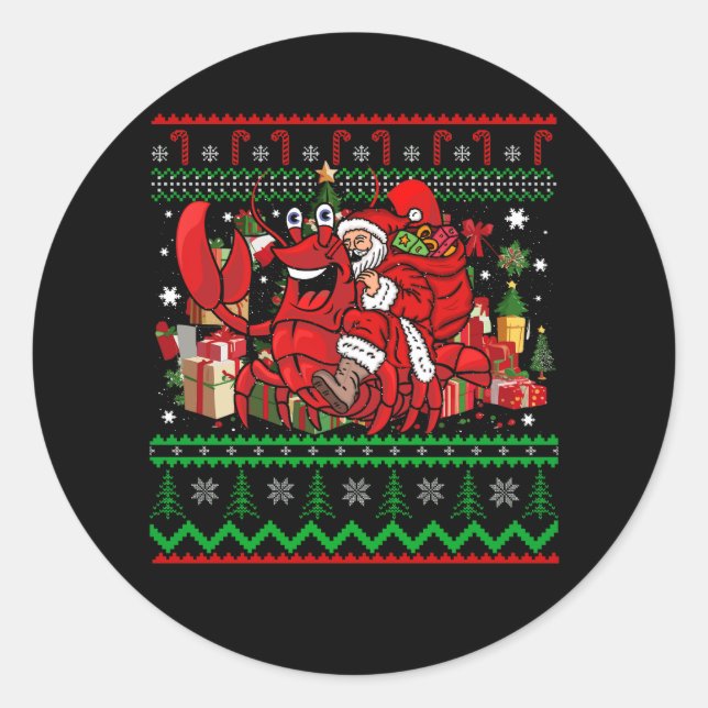 Adesivo Papais noeis De Lagosta Feia De Xmas Que Andam Fel (Frente)