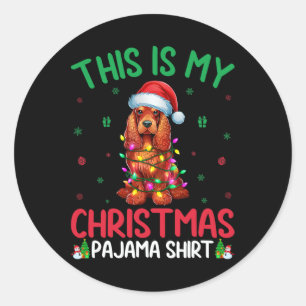 Adesivo Papais noeis De Luzes De Árvore Do Xmas Er Spaniel