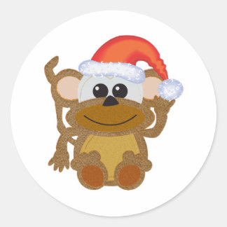 Adesivo Papais noeis de macacos peludos Cute Goofkins Xmas