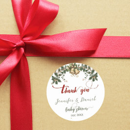 Adesivo Papais noeis de Natal Baby Winter Red Chá de frald