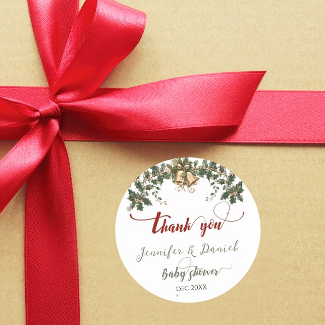 Adesivo Papais noeis de Natal Baby Winter Red Chá de frald (Criador carregado)