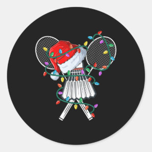 Adesivo Papais noeis de Natal Badminton Xmas Desportistas 