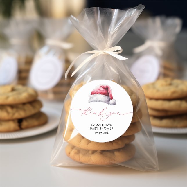 Adesivo Papais noeis de Natal Bebê Obrigado Chá de fraldas (Criador carregado)