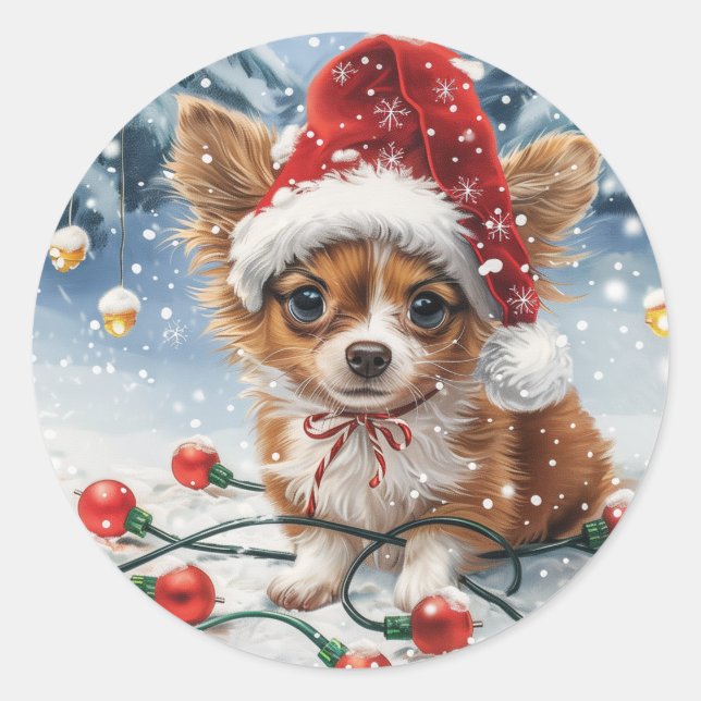 Adesivo Papais noeis de Natal Chihuahua (Frente)