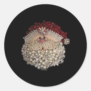 Adesivo Papais noeis de Natal de Bead - Gemstone-White-xma