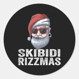 Adesivo Papais noeis de Natal do Skibidi Rizzmas Feliz Riz