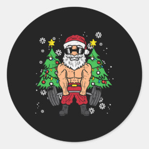 Adesivo Papais noeis de Natal Elevador de Peso Xmas Gym Me