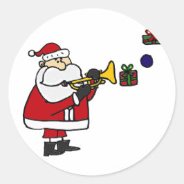 Adesivo Papais noeis de Natal Engraçados Jogando Trompete