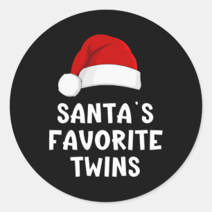 Adesivo Papais noeis de Natal Favoritos Gêmeos Engraçado P