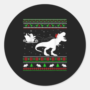 Adesivo Papais noeis de Natal Feios Esleigh Andando Dinoss
