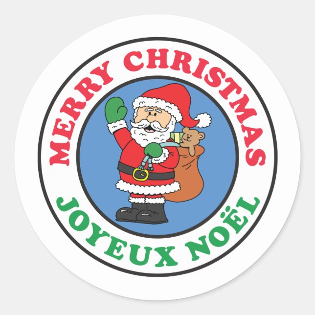 Adesivo Papais noeis de Natal Franceses para Joyeux Noel (Frente)
