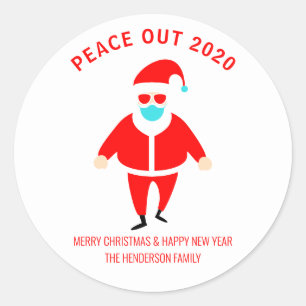 Adesivo Papais noeis de Natal Peace Out 2020 enfrentam má