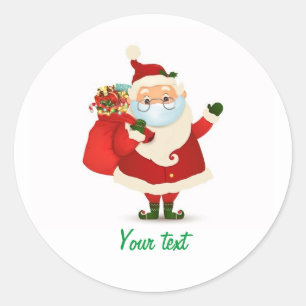 Adesivo Papais noeis de Natal personalizáveis vestindo ó