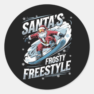Adesivo Papais noeis De Neve De Natal Snowboarder Santas F