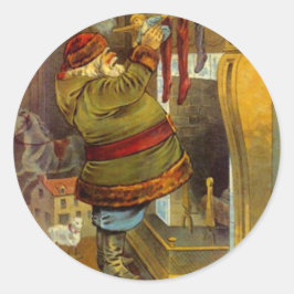 Adesivo Papais noeis de palito verde de pinheiro antigo