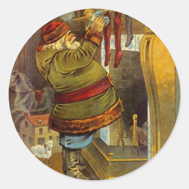 Adesivo Papais noeis de palito verde de pinheiro antigo (Frente)