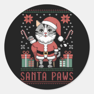 Adesivo Papais noeis De Pata De Santa Hata De Natal Gatinh
