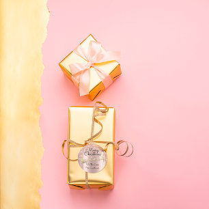 Adesivo Papais noeis de Rosa com nome de árvore de Natal F