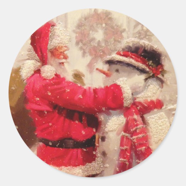 Adesivo Papais noeis de safra e Snowman Envelope Seal (Frente)