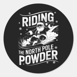 Adesivo Papais noeis de Snowboard do Polo Norte em Pó de N