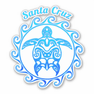 Adesivo Papais noeis de Tartaruga Tribal do Oceano Azul Cr