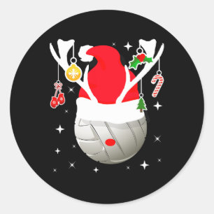 Adesivo Papais noeis De Voleibol Reindet Natal Pajama Xmas