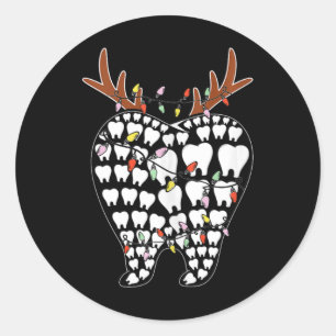 Adesivo Papais noeis dentístas Reindeer Xmas Dentista Nata
