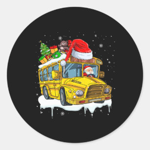Adesivo Papais noeis Dirigindo Ônibus Escolar Árvore Xmas 