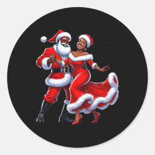 Adesivo Papais noeis do Natal Africano Sra. Claus Dançando