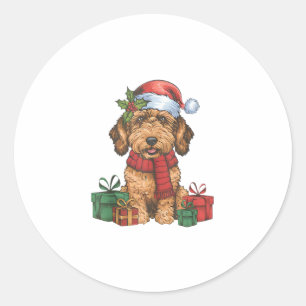 Adesivo Papais noeis do Partido Xmas Labradoodle Dog Cris