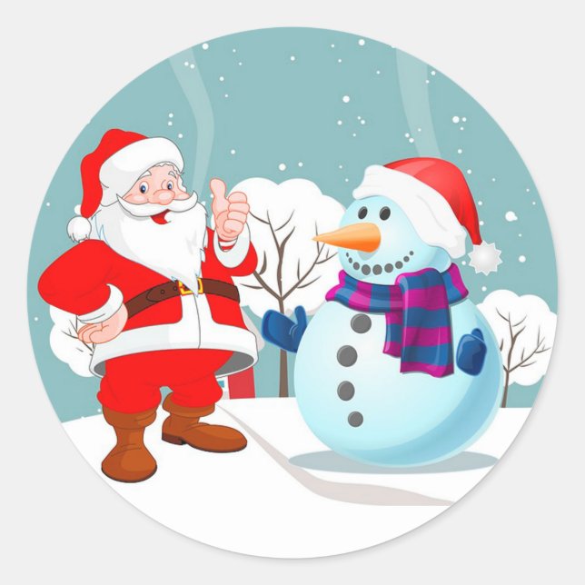 Adesivo Papais noeis e boneco de neve (Frente)
