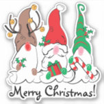 Adesivo Papais noeis Elf Reindeer Christmas Gnomo Trio<br><div class="desc">Papais noeis Festivos Elf Reindeer Trio de Gnomos estilizou-se em um adorável adesivo. Perfeito para etiquetas de presentes, pacotes decorativos e qualquer coisa que você queira adicionar alegria festiva. Não é um Feliz Natal? Gnome ou não! O texto é personalizável para qualquer coisa em que você queira ajustado. Seja criativo...</div>