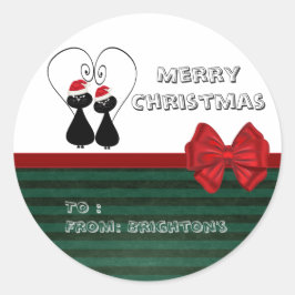 Adesivo Papais noeis engraçados adoráveis padrão de stripi