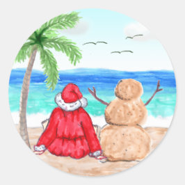 Adesivo Papais noeis engraçados e boneco de neve no Natal