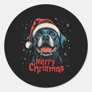 Adesivo Papais noeis Engraçados Rottweiler Feliz Natal Amo