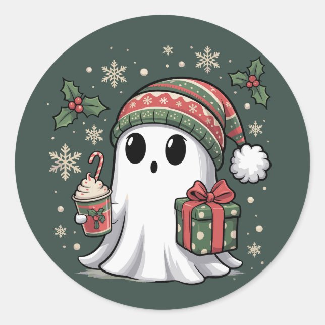 Adesivo Papais noeis Fantasmas Natal Férias Natal Fantasma (Frente)