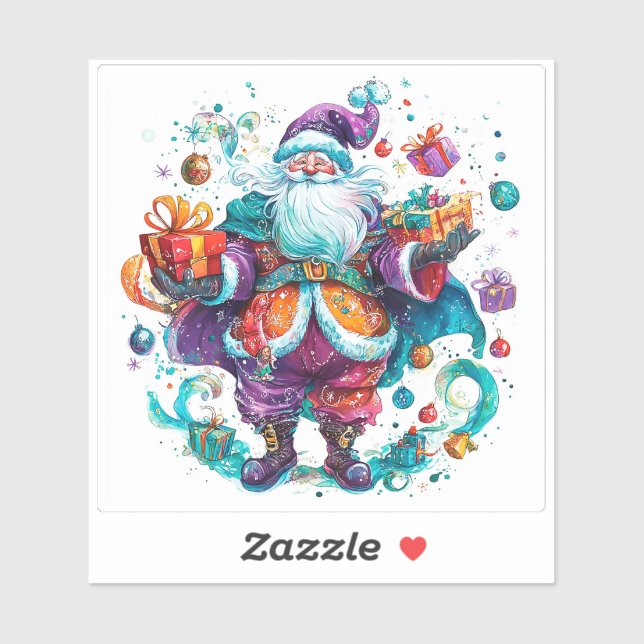 Adesivo Papais noeis festivos espalhando alegria em dezemb (Folha)